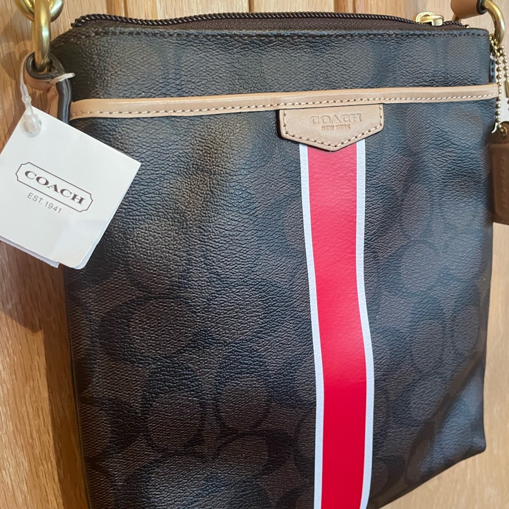 COACH SIGNATURE STRIPE SWINGPACK (F51265) New w/ tags